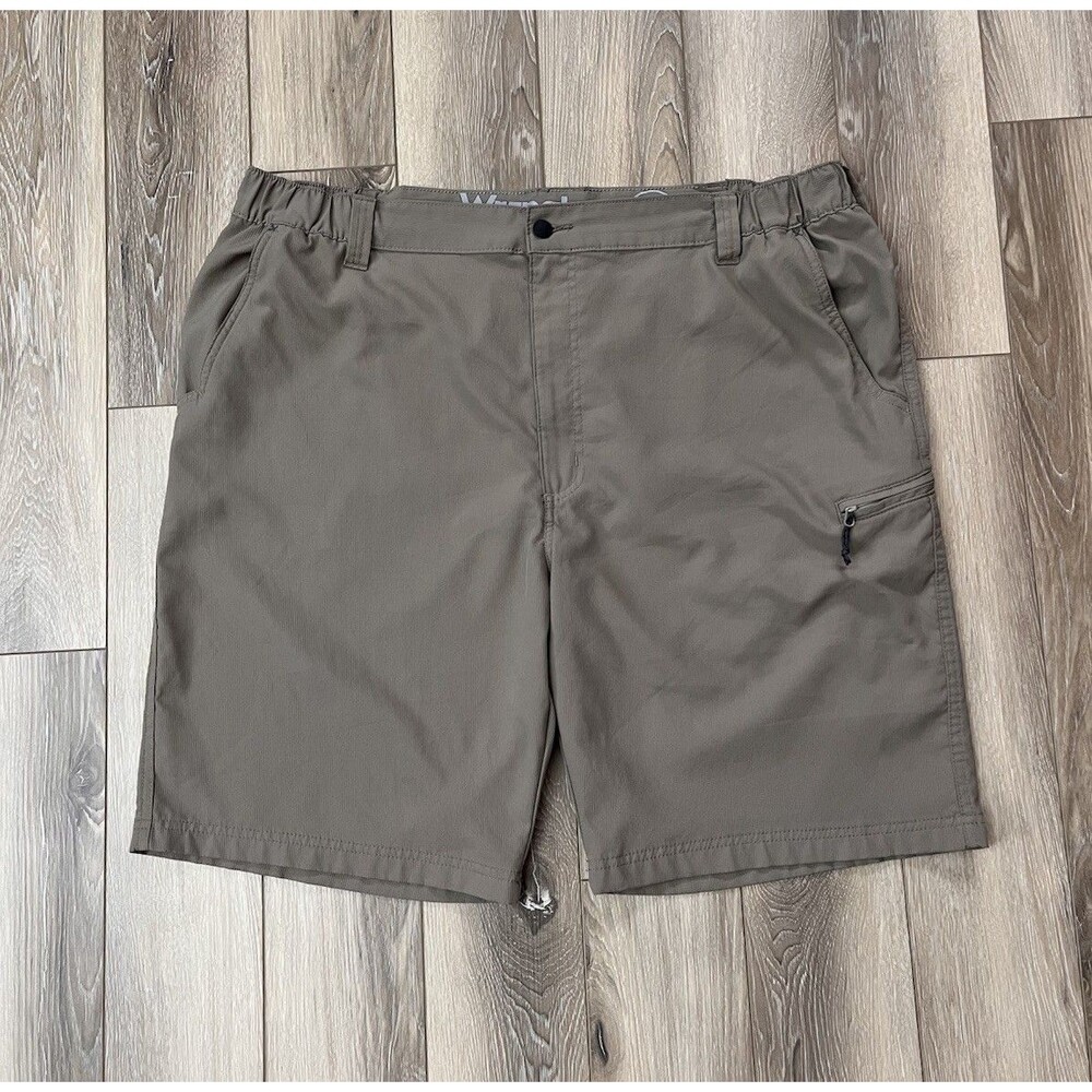 Wrangler Men's Sz 42 Field Utility Relaxed Fit Shorts Brown Poly Cargo 9” Inseam